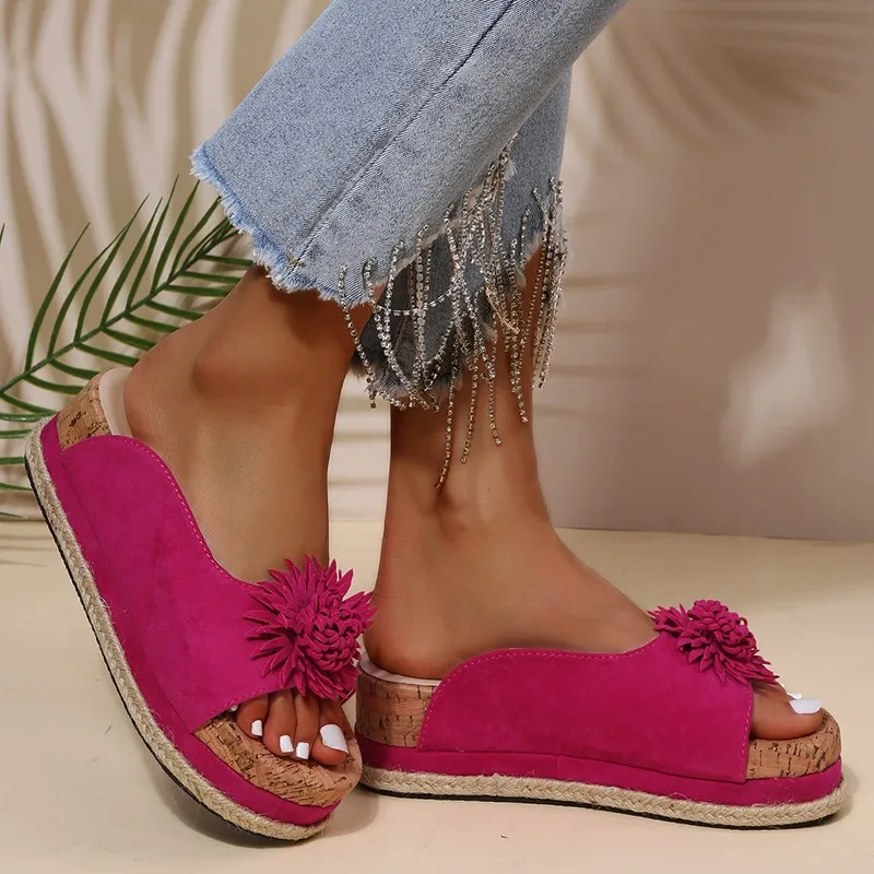 2022 Summer Women Slippers Fashion Casual Outdoor Platform Female Sandals Comfortable Beach Solid Ladies Flat Sandalias35-43