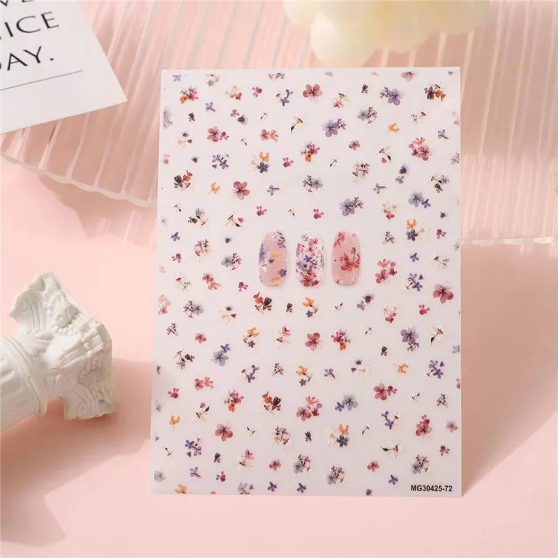 Новые японские красивые прозрачные наклейки для ногтей с цветами розы