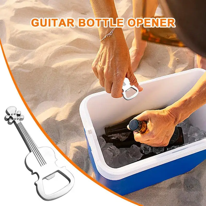 

Creative Gift Zinc Alloy Beer Guitar Bottle Opener Guitar Shaped Unique Gift Keychain Beverage Openers Kitchen Accessories,