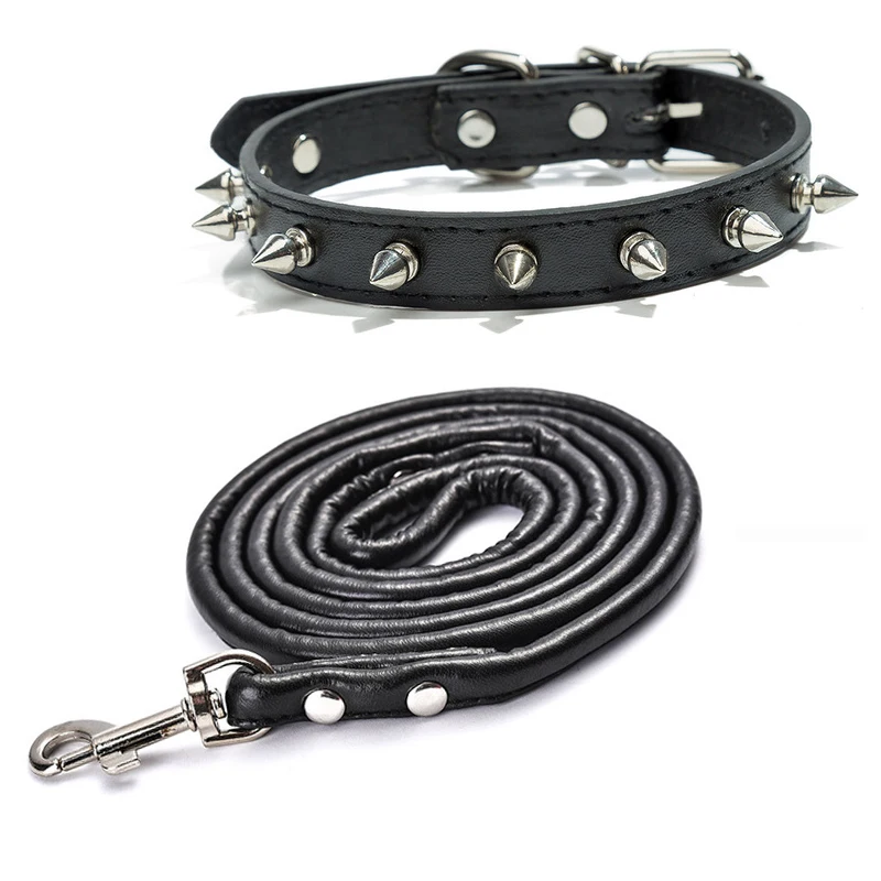 

Medium Rivets Collars Collar Studded Strap Spiked Pet For Anti-bite Neck Dog Products Pet Harp Dogs Leather Pu Large Small