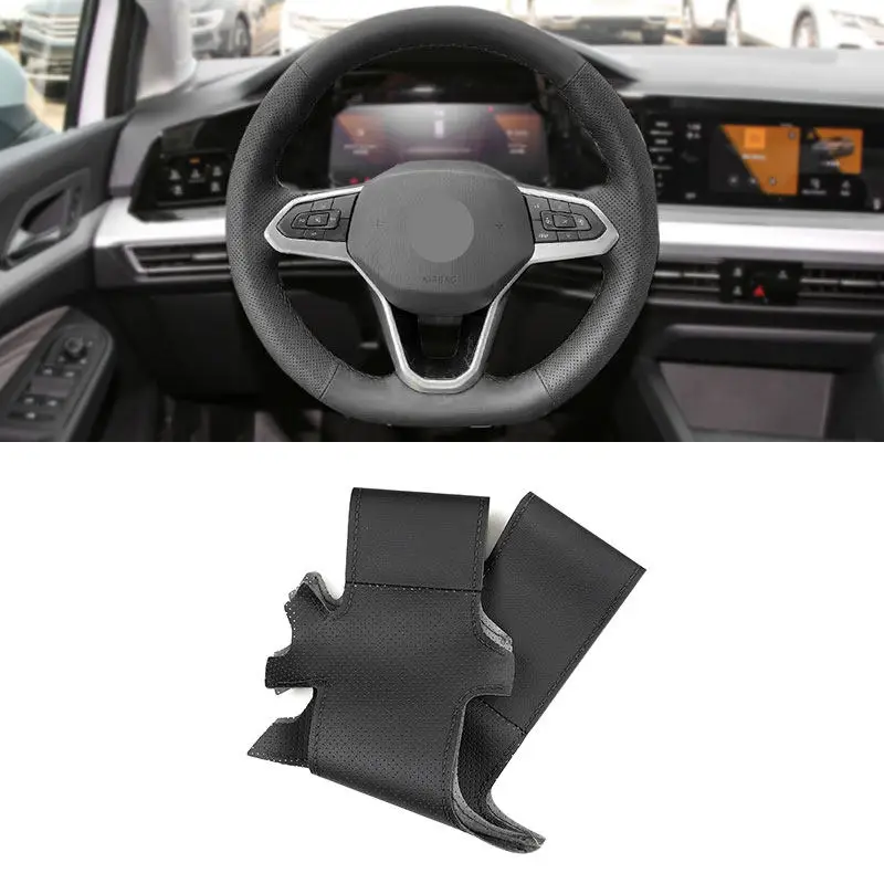 Для VW Golf 8 MK8 R GTI 2020 2021 Atlas Jetta Sharan Passat B9 Tiguan Ручное шитье Черный автомобильный чехол