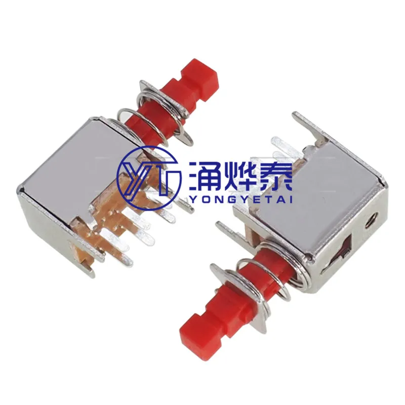 

YYT 20PCS A03 PS-22F03 straight key switch key switch channel self-locking power switch button switch 6Pin with cap Hotwholesale