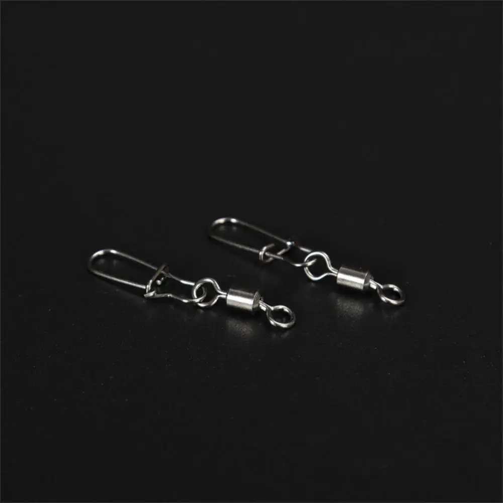 

/lot Fishing Connector Swivels Interlock Pin Snap Rolling Swivel Stainless Steel Snap Fishhook Lure Fishing Accessories