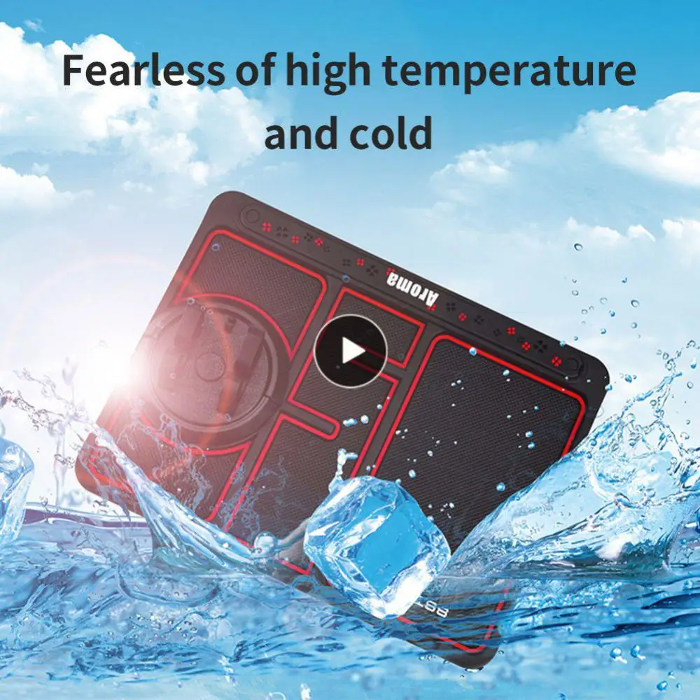 

360 Degree Rotation Universal Car Anti-slip Mat Portable Anti-skid Cushion Creative Non-slip Phone Pad Car Supplies 4 In 1
