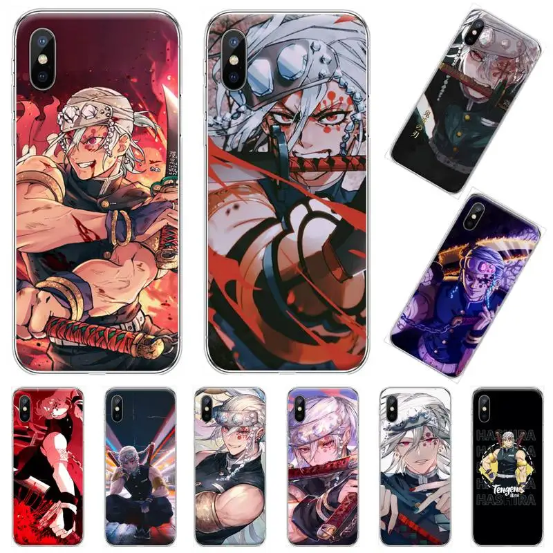

Demon Slayer Uzui Tengen Phone Case Transparent soft For iphone 12 11 13 7 8 6 s plus x xs xr pro max mini