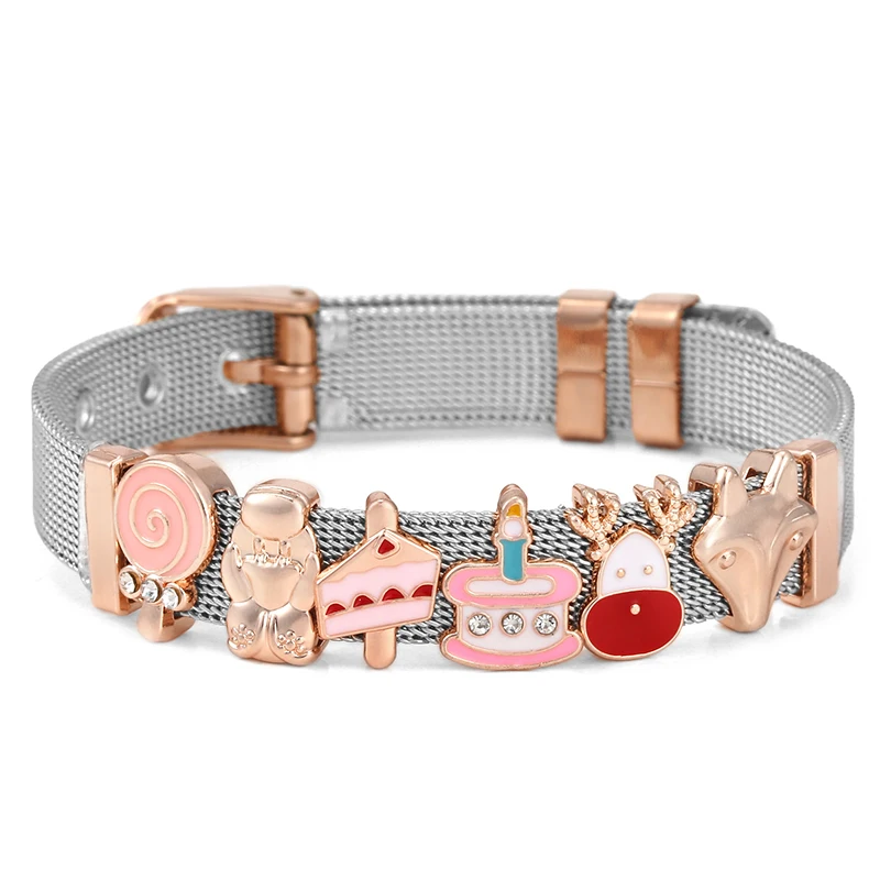 10 мм лиса Лось бусины очаровательные браслеты DIY Сетка владельца Pulseras Mujer для