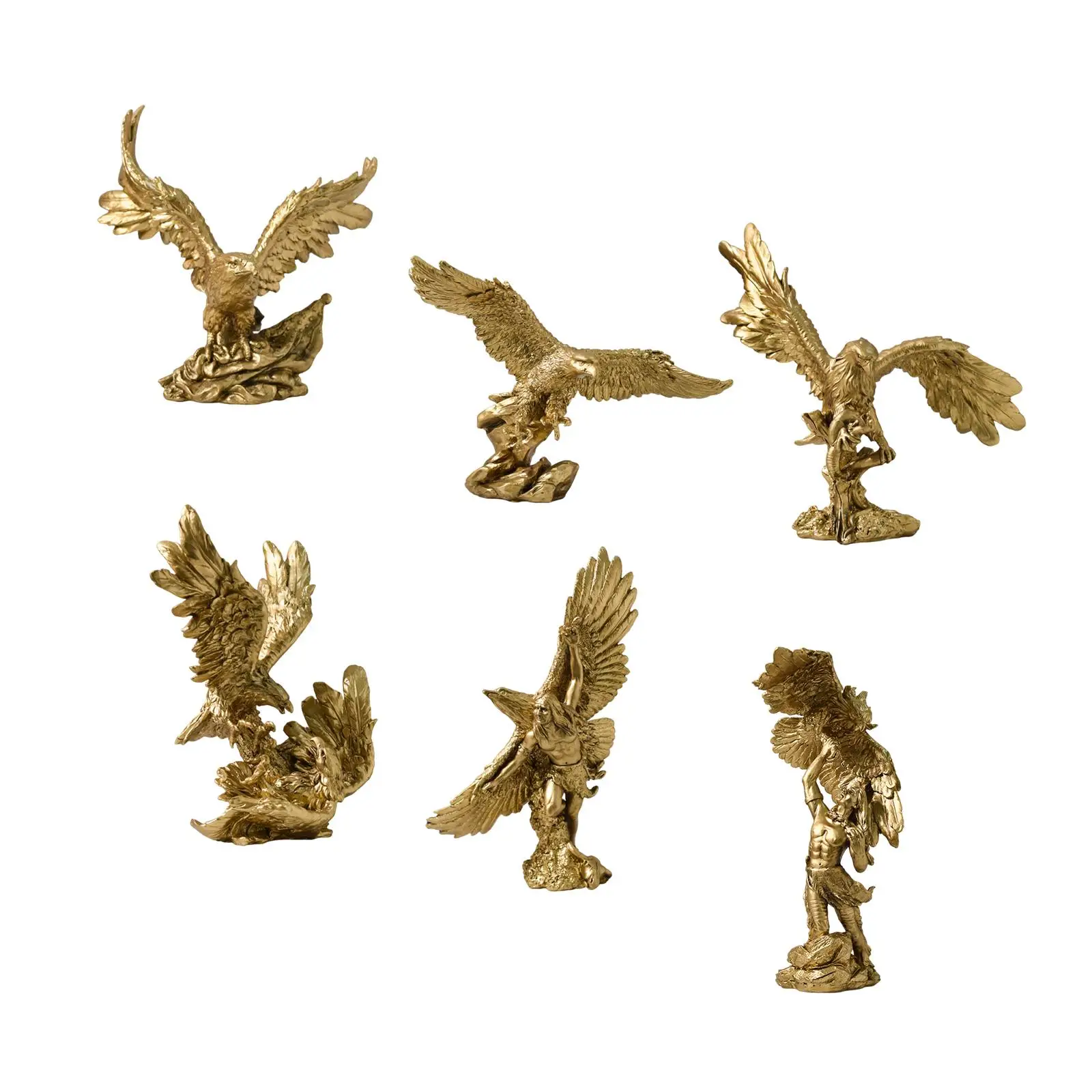 

American Eagle Sculptures Wild Bird Statue Polyresin Tabletop Centerpiece Decoration for Bookshelf and Shelf Accents Collection