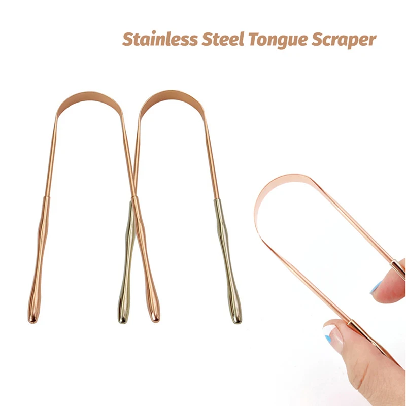 

1PC Stainless Steel Tongue Scraper Cleaner Fresh Breath Cleaning Coated Tongue Toothbrush Oral Hygiene Care Tools