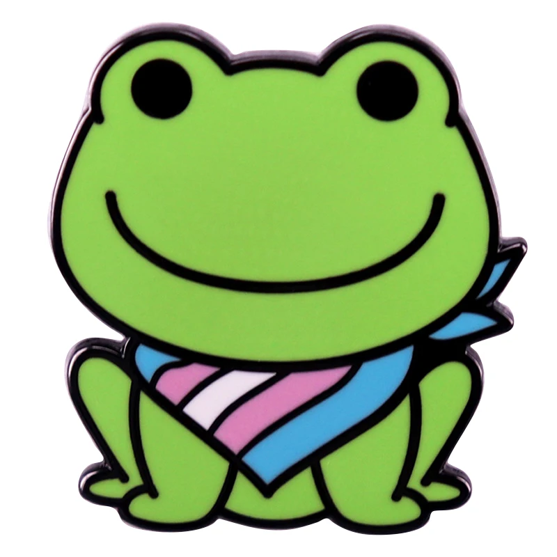 Эмалированная брошь в виде лягушки ЛГБТ-флага C4756