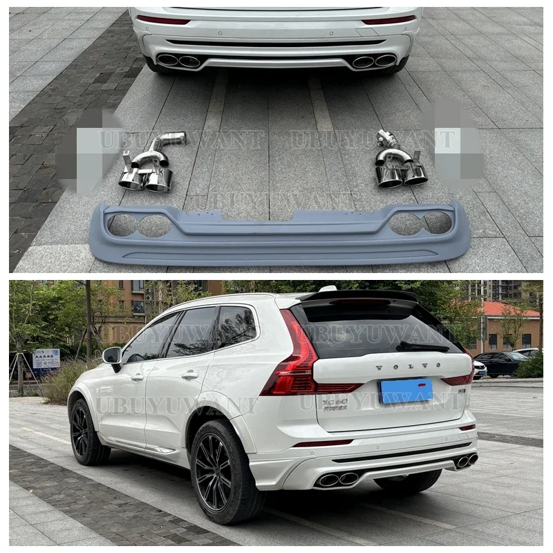 Для Volvo NEW XC60 ABS задний бампер багажник губный спойлер с насадками для выхлопных