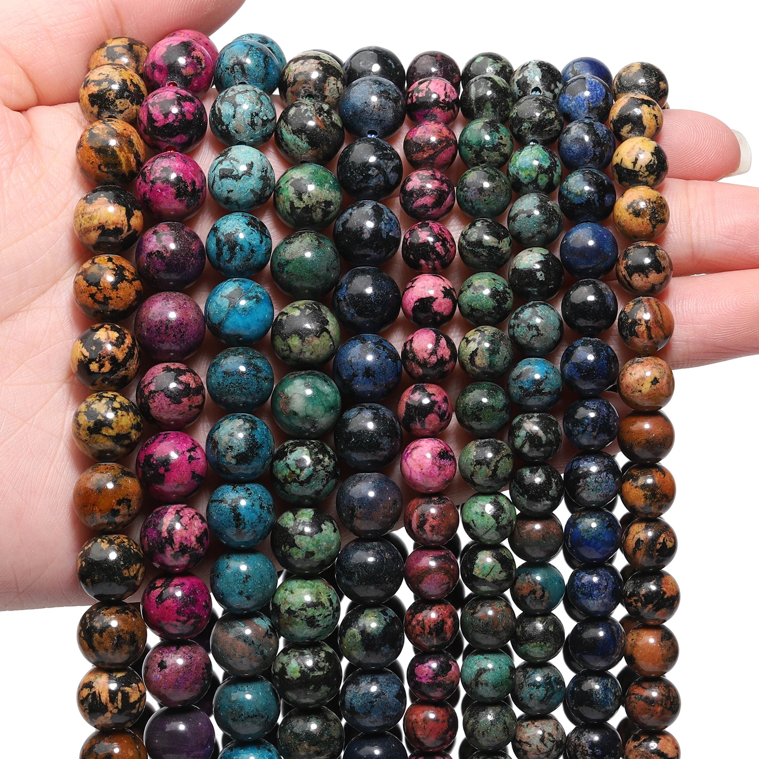 Круглые свободные бусины-разделители для изготовления ювелирных изделий 6/8/10 мм