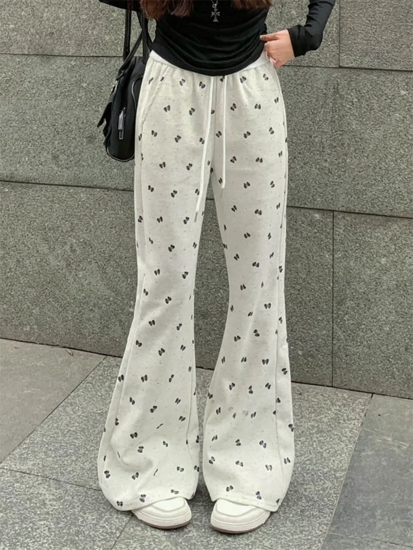 Женские свободные расклешенные брюки PLAMTEE с цветочным принтом повседневные