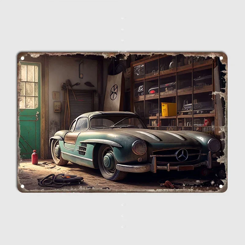 Металлические знаки украшение комнаты жестяной плакат Mercedes 300SL гараж бар игровая