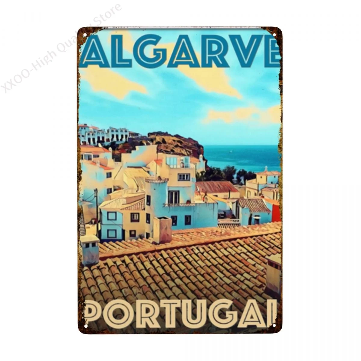 

Retro Vintage Algarve Portugal Metal Tin Sign Metal Sign Wall Decor Fashion Art Decor Poster,Man Cave,Garage,Bar,Pub