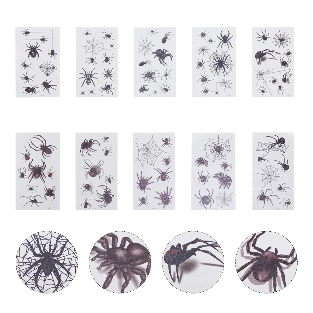 

Halloween Decals Spider Stickers Bodyweb Black Spooky 3D Favorsparty Decorationstemporary