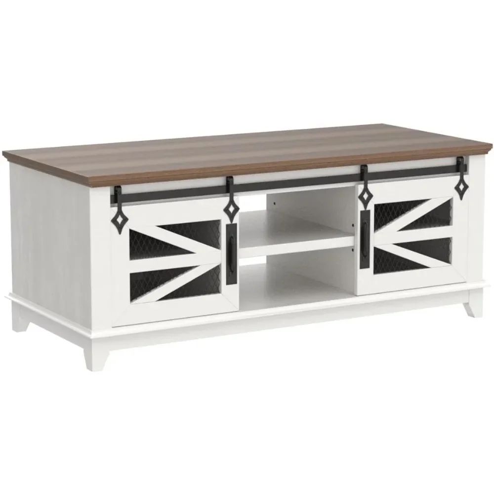48-дюймовый журнальный столик с откидными дверями для хранения и раздвижными