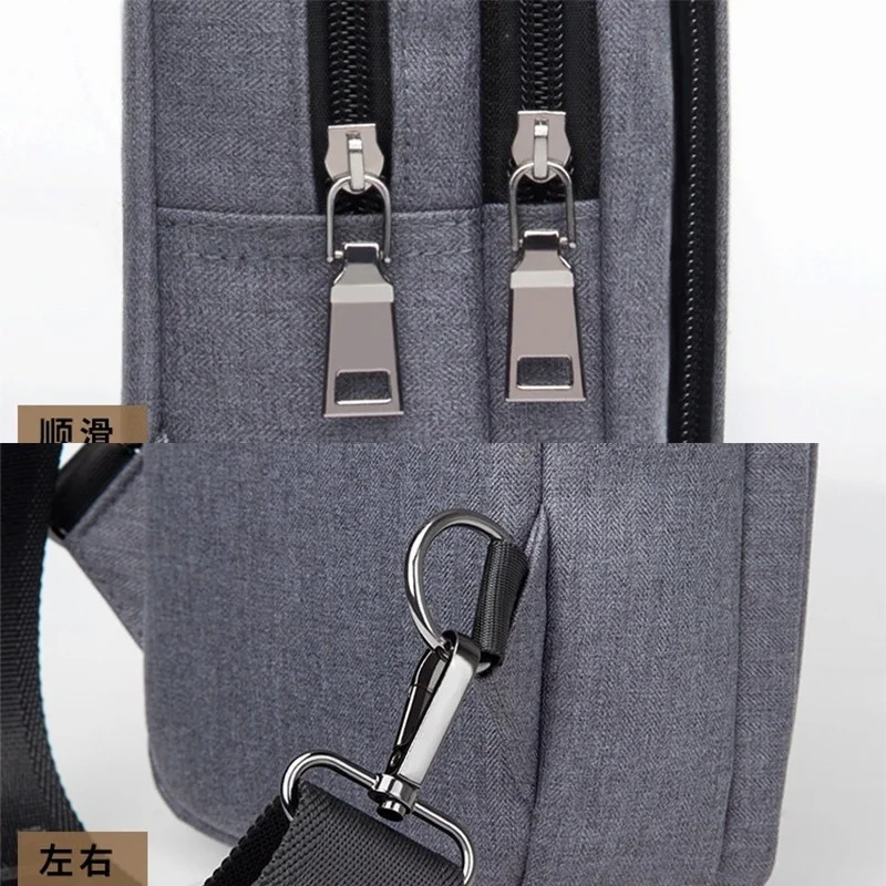 Men Chest Shoulder Bag Anti Theft Man Bag Crossbody Backpack Canvas Bag Travel Pack Messenger Pack For Male