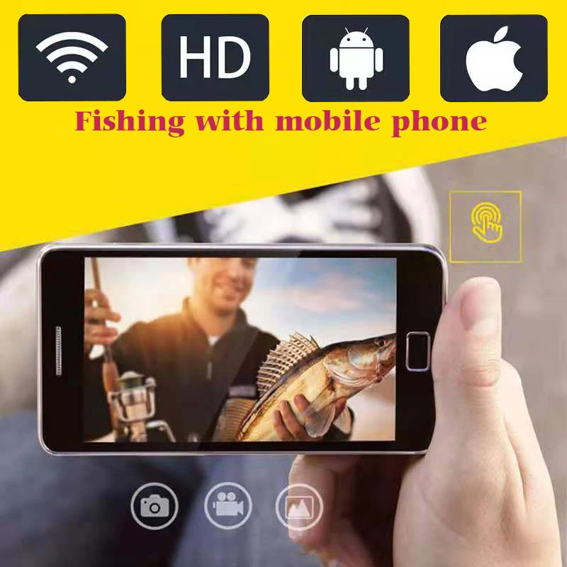 14mm big probes HD Underwater camera 800W autofocus Endoscopic camera WiFi fish finder for all smartphones 3 in 1 Fishing device