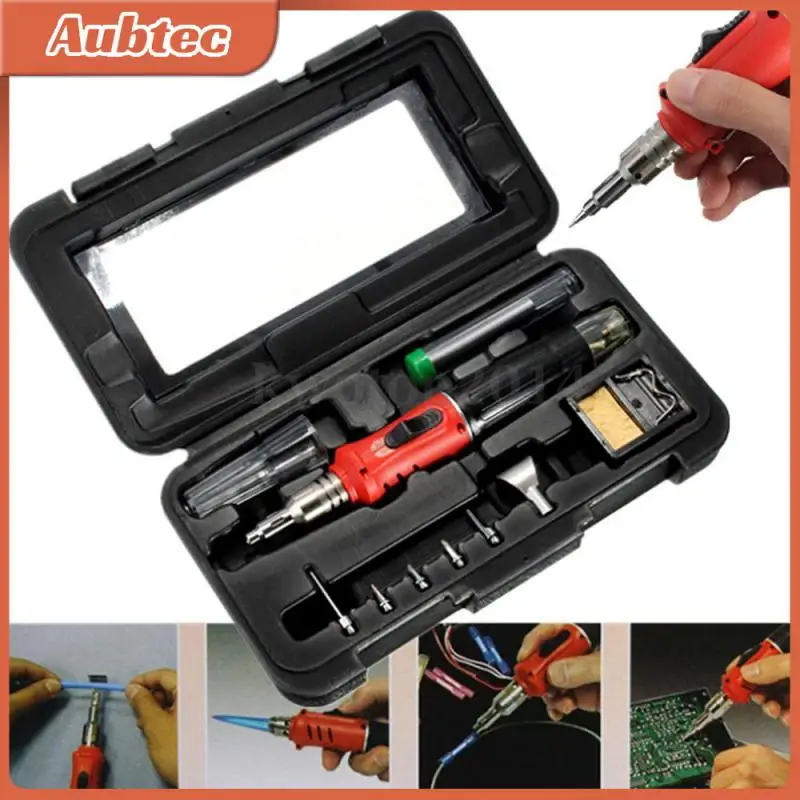 

HS-1115K Professional 10 in 1 Portable Soldering Iron Set Butane Gas Soldering Iron Cordless Welding Torch Tool Soldering Tip
