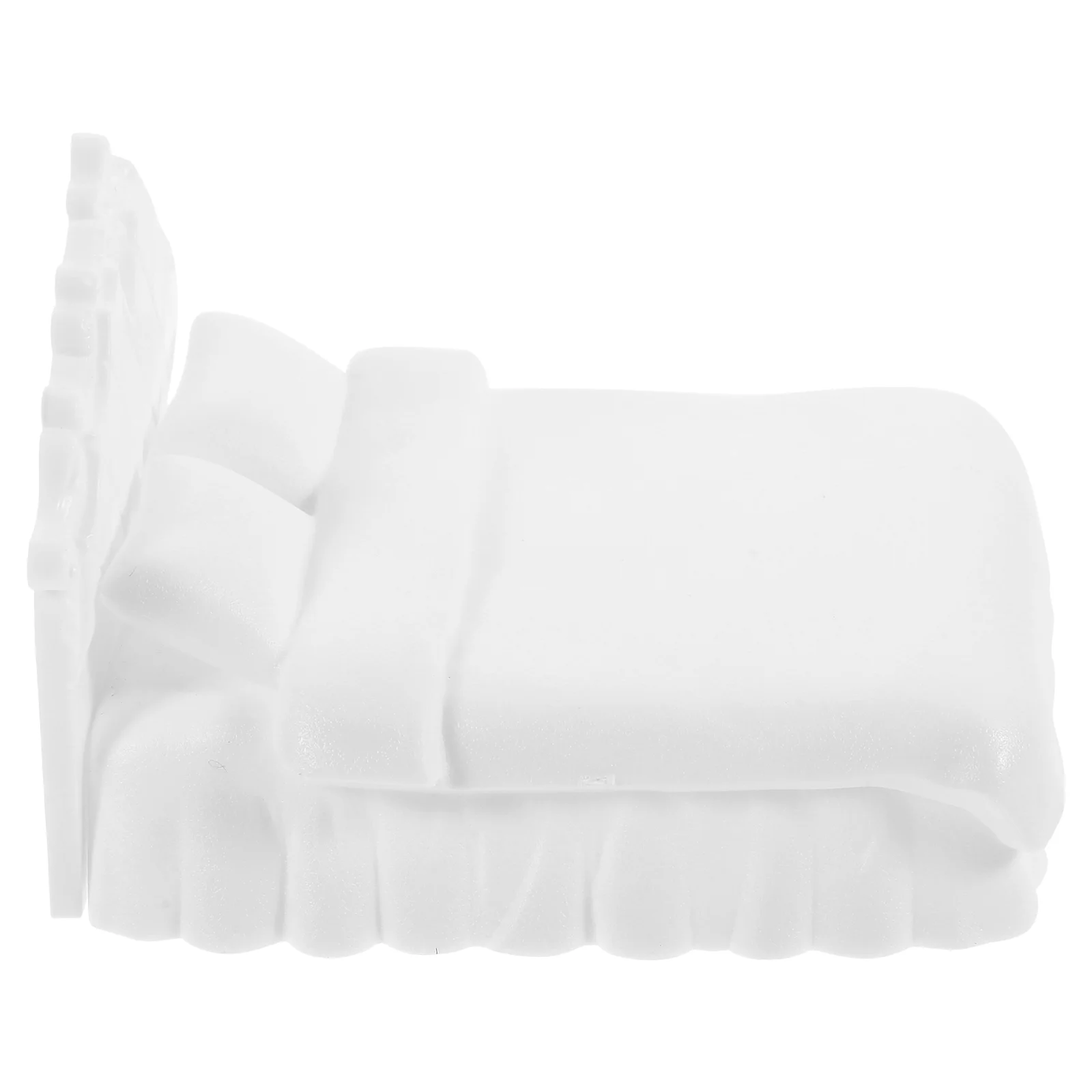 

Miniature Ornaments Model Decorate House Furniture Double Bed Prop Plastic Miniatures