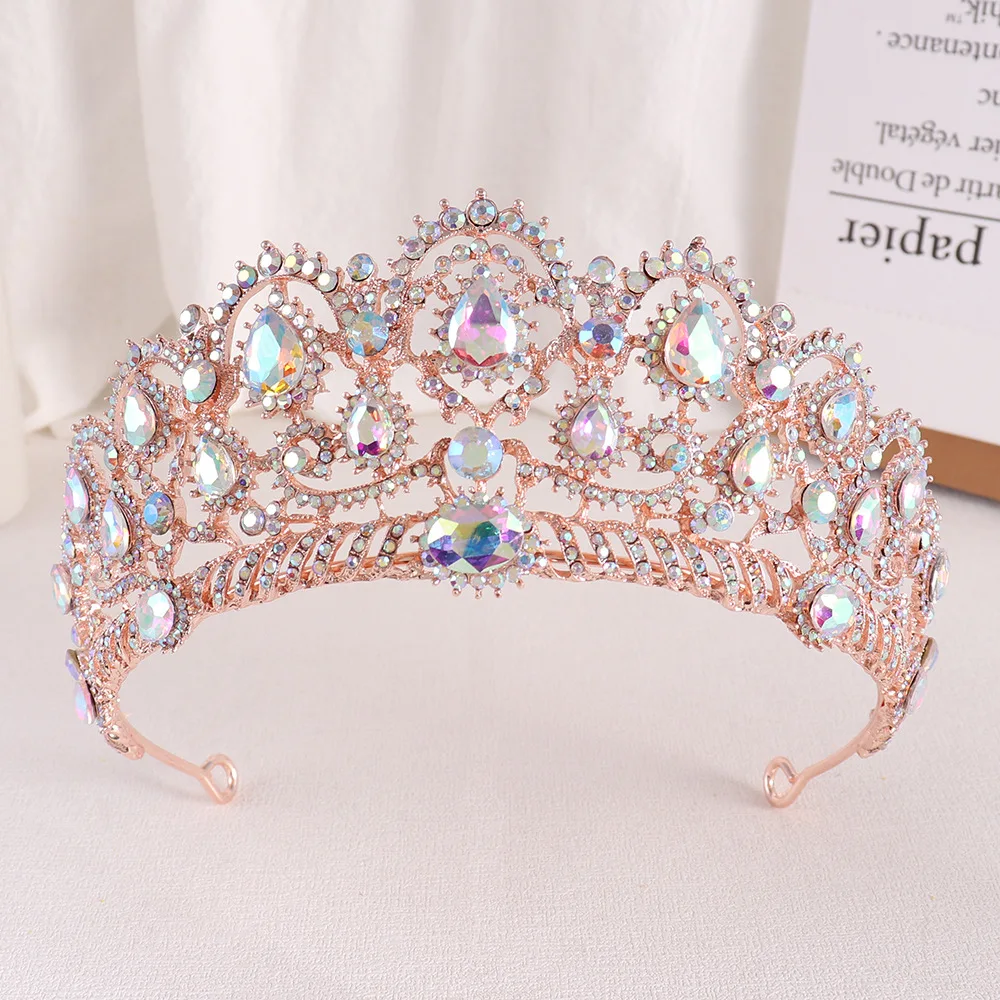 Rhinestone Wedding Crown Crystal Bridal Hair Accessories Women Tiaras Baroque Headband Queen Diadem Headwear