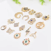 5pc gold bear eye sun star hexagram charms bracelet necklace pendant accessory jewelry make valentines day gift