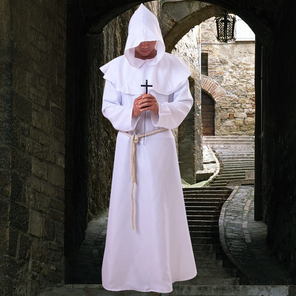 Средневековый халат монаха священника с капюшоном костюм для косплея на