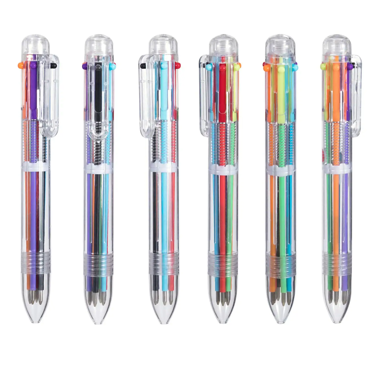 

6-in-1 Multicolor Ballpoint Pen 0.5mm 6-Color Retractable Ballpoint Pens for Children Gift Kid Party Favors Office School Supply
