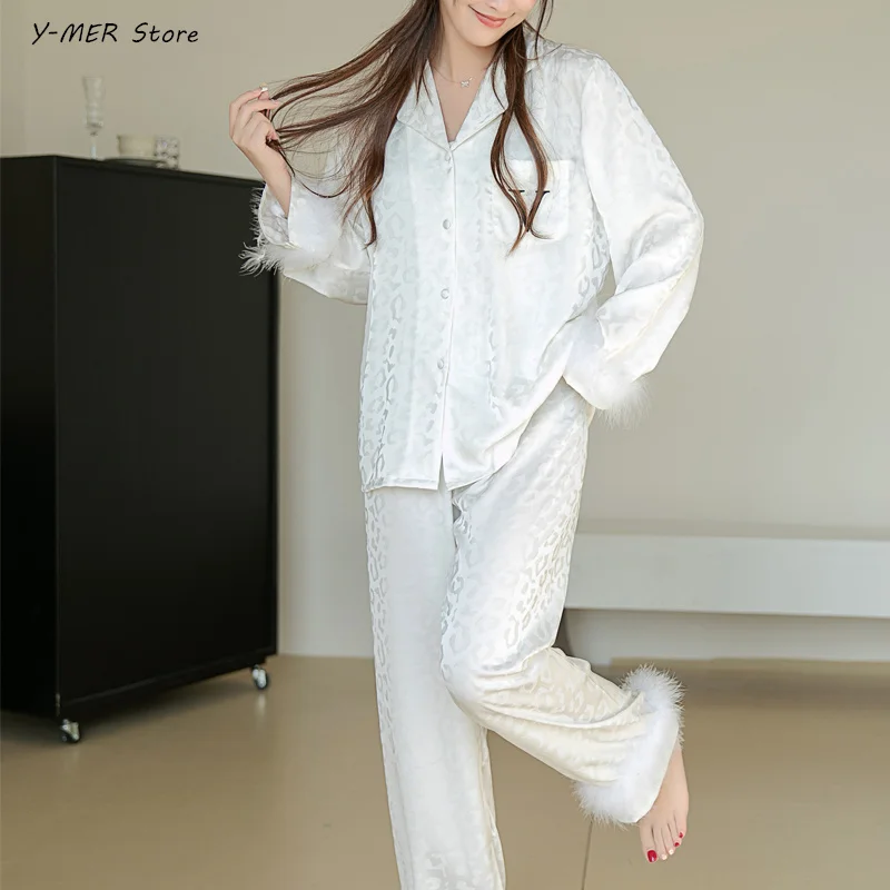 Пижамный брючный комплект с V-образным вырезом из вискозы 2 шт