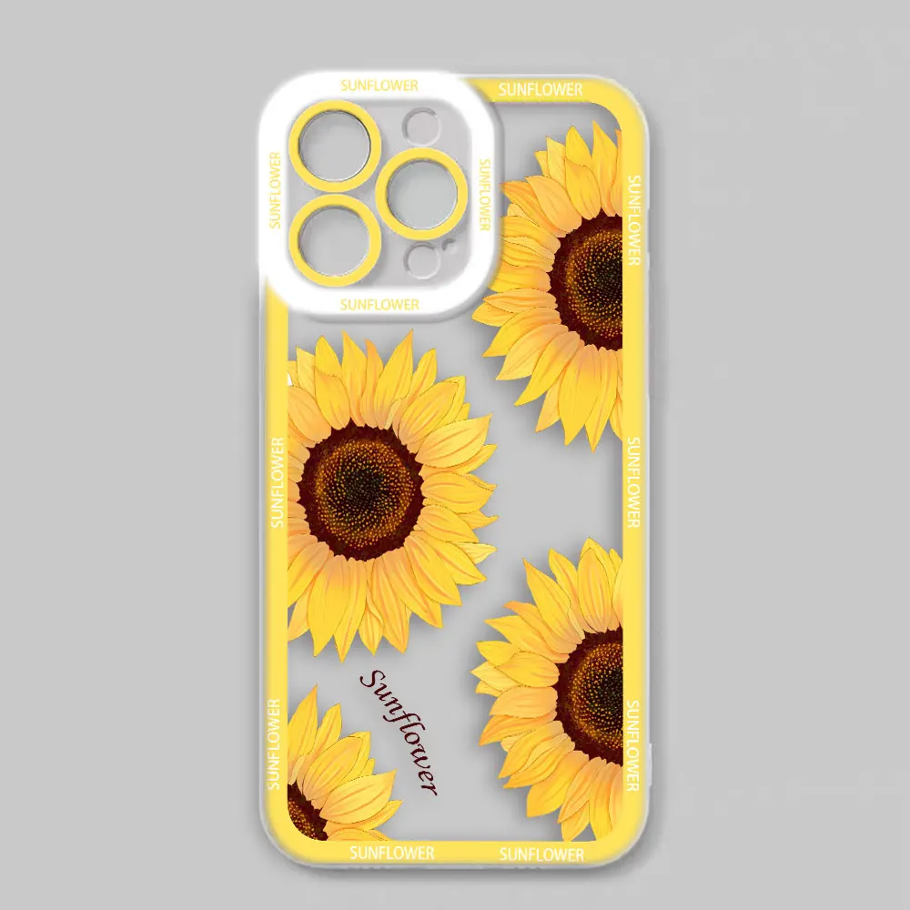 Красивый чехол с подсолнухами прозрачный ангельскими глазами для OPPO RENO 11 11F 10 8 8Z 8T