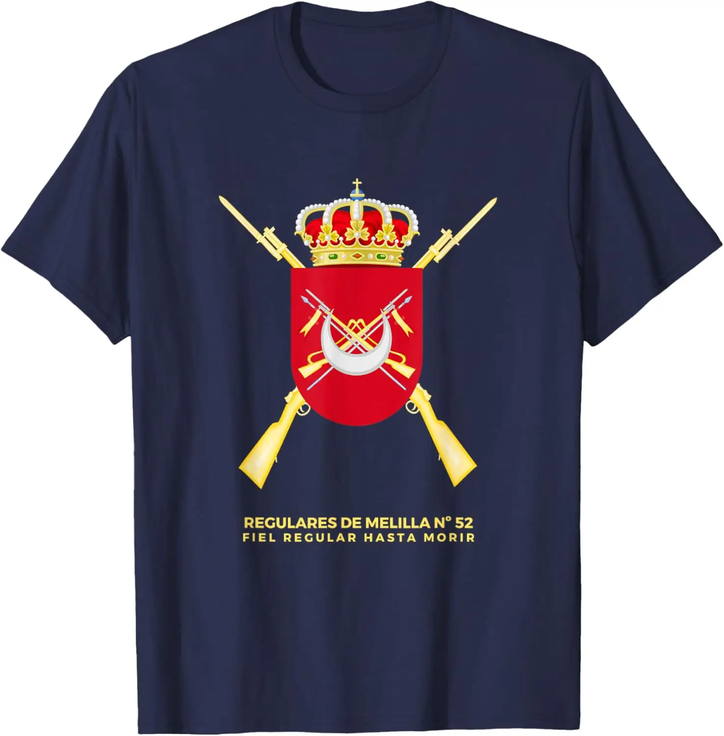 Футболка Emblema Regulares de Melilla 52, Ejezioneito поколения, повседневная рубашка из 100% хлопка с короткими рукавами (art.: 3920d413586ef) - 3920d413586ef