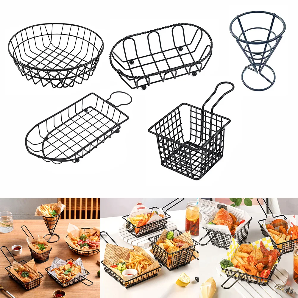 

Creative French Fries Basket Snack Bucket Chip Fried Chicken Storage Basket Food Frying Basket Oil Strainer Tableware Container