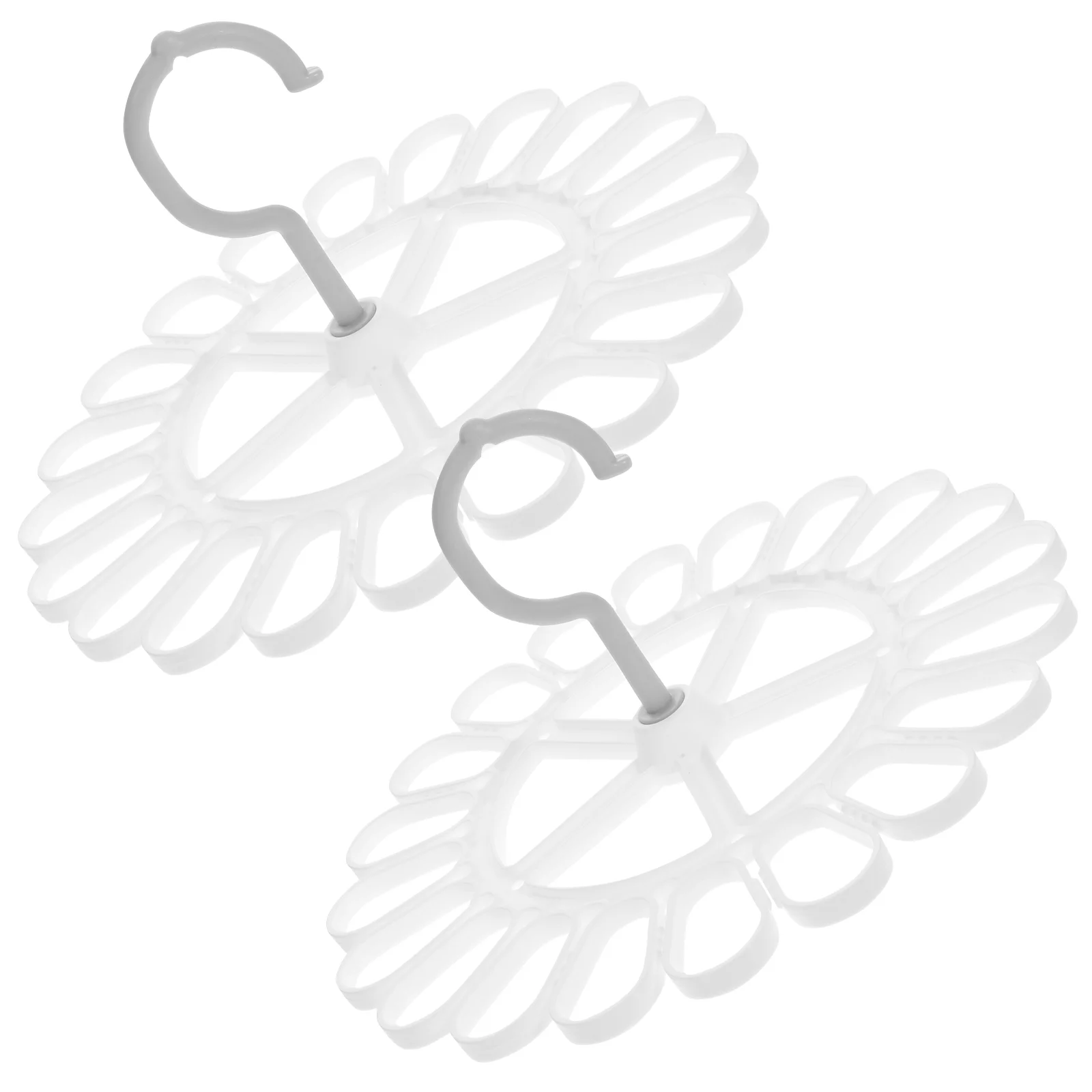 

2 Pcs Plastic Clothes Hangers Drying Rack Anti-slip Sock Multifunction Towel White Outdoor