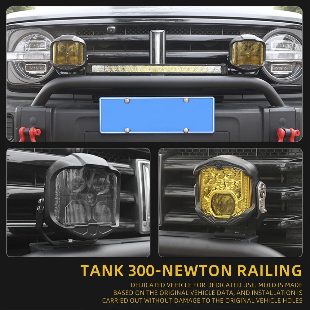 Фото Бампер Bull Bar подходит для WEY Tank300 Аксессуары 2021-2024, устойчивый стальной бампер подходит для Tank300 Защитная решетка переднего бампера №4