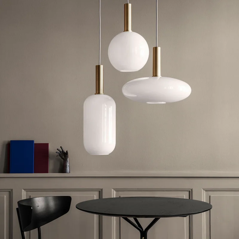 

Nordic Pendant Lights Simple Glass Hanging Lamps for Bedroom Living Room Decoration Cafe Restaurant Light Suspension Luminaire