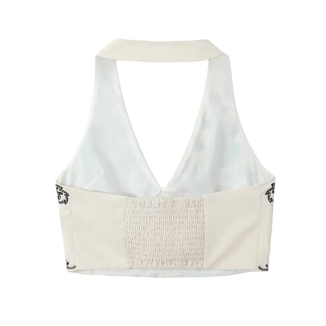 DUOPERI женский винтажный комплект платьев 2024 новый стиль с вышивкой брендовая