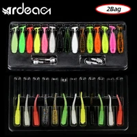 ardea small tpr soft bait 12pcs 35mm49mm silicone worm mini fish artificial t tail rubber pin tail wobbler bass fishing lure
