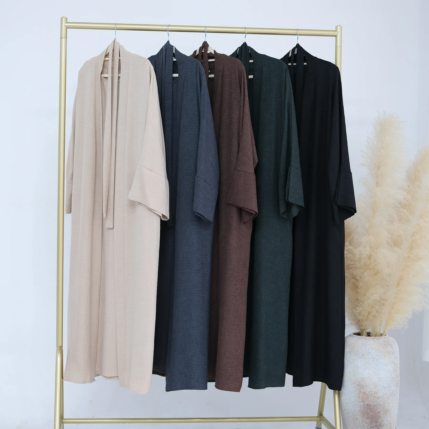 UNI женский открытый кафтан с Абая Дубай Турция комплект из 2 предметов