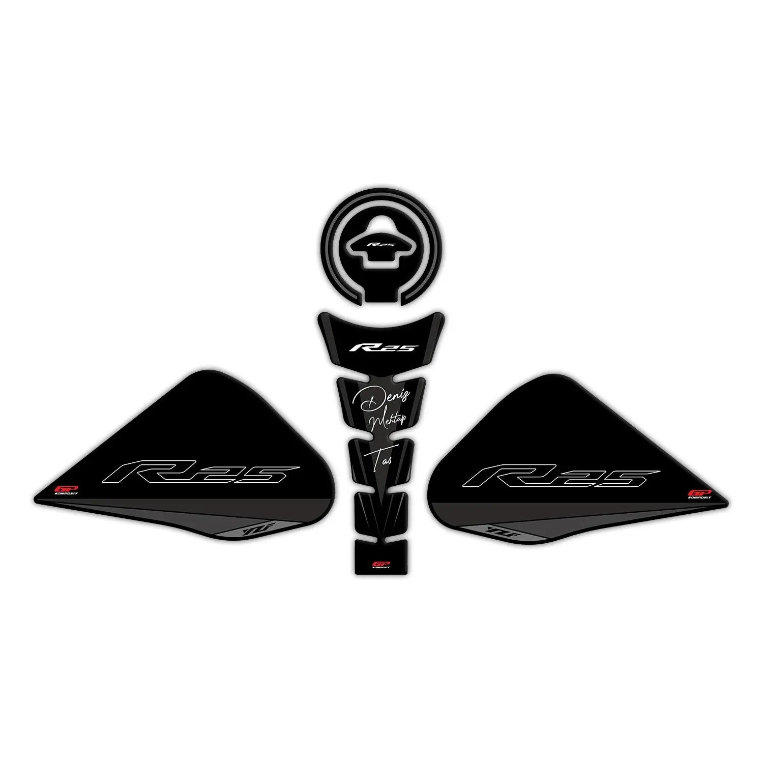 

GP For Personal R25 2015-2018 Compatible Tank Pad Set Black