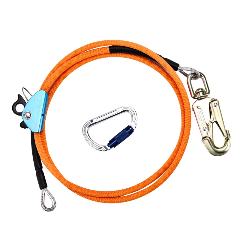 

Steel Wire Core Flip Line Ropes Kit Flipline with Triple Lock Carabiner Adjuster, Adjustable Lanyard, Low Stretch, Cut Resistant
