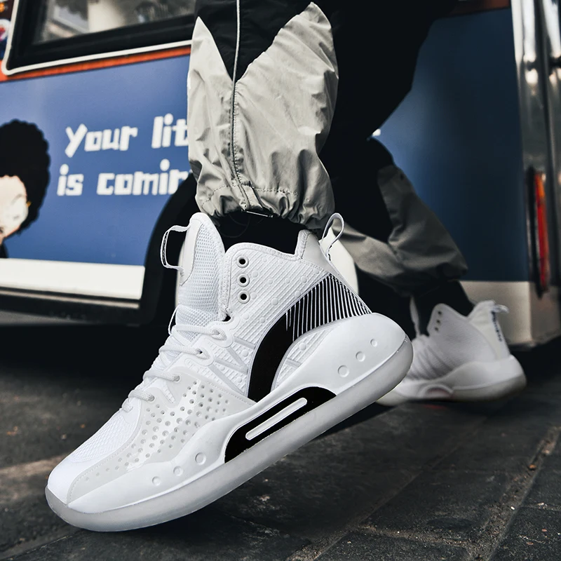 New Orange Men Basketball Shoes Breathable Cushioning Sports Shoes Men Training Sneakers High Quality Men's Basketball Sneakers