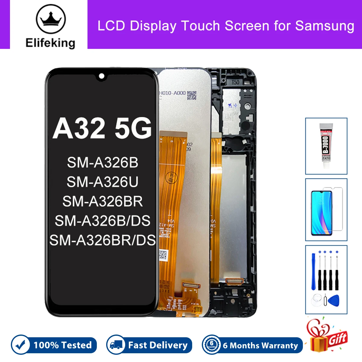 100% протестированный ЖК-дисплей для Samsung Galaxy A32 5G A326 с рамкой дигитайзер сенсорного