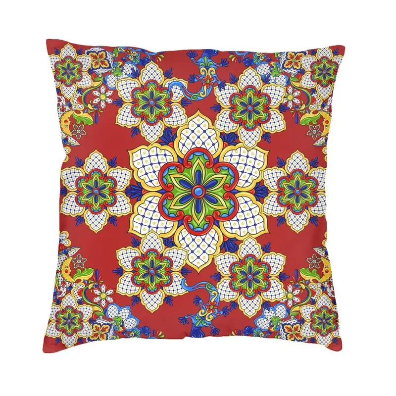 

Мексиканский Талавера, цветок, декоративный узор, наволочка 40x40, украшение, 3D печать, декоративная подушка для гостиной с двух сторон
