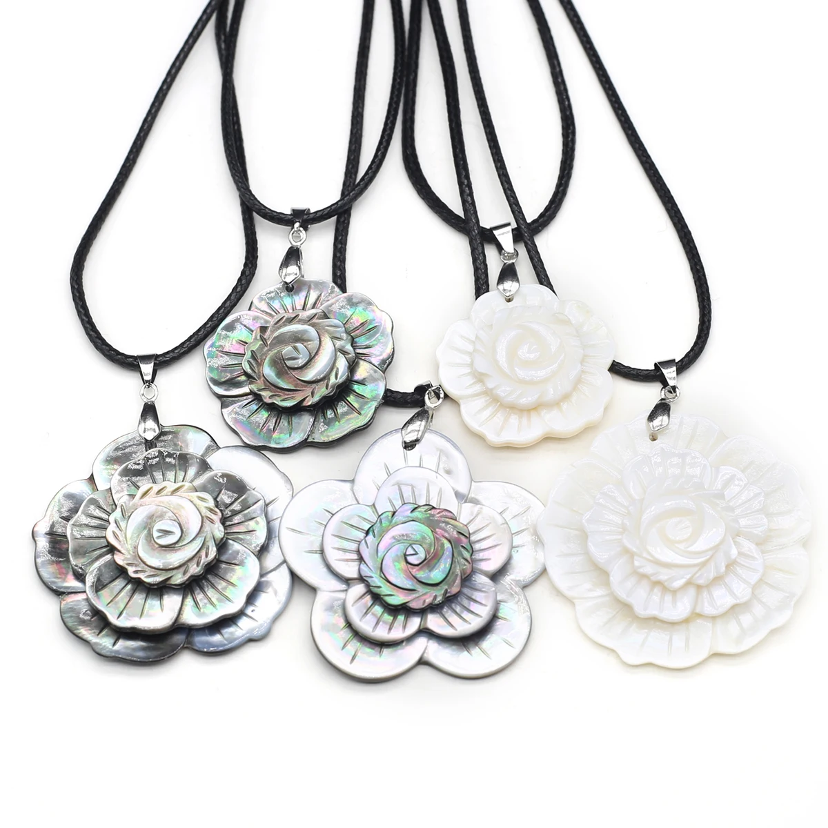 

Natural Shells Necklace Pendant Round Shape Mother of pearl Exquisite Charm Women Necklace accessory Girls Wedding Party Jewelry