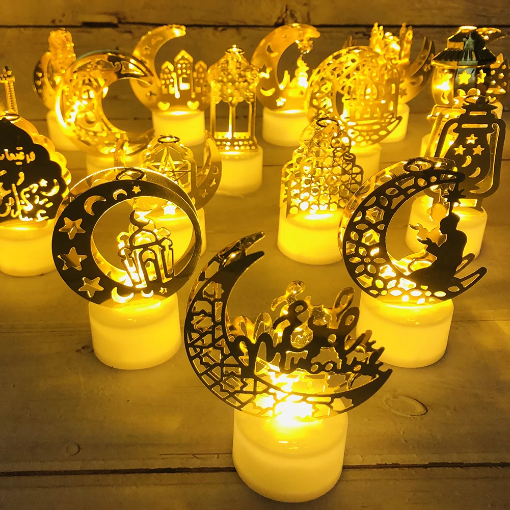 

LED Muslim Light Eid Mubarak Ramadan Candle Oil Lamp for Home Islamic Muslim Party Festival Decorations