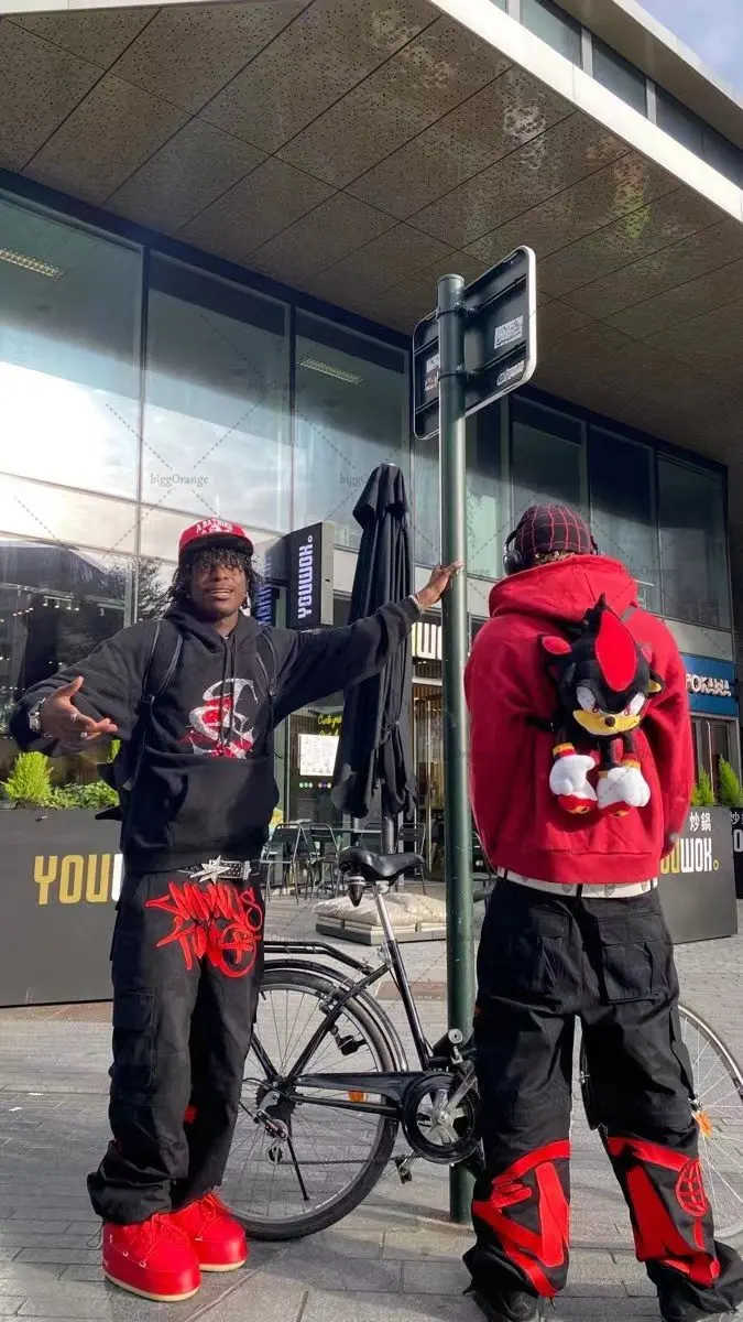 

Casual Baggy Pants Y2k Cargo Women Vintage Hip Hop Joggers Harajuku Streetwear BF Female Oversized Sweatpants Wide Leg Trousers