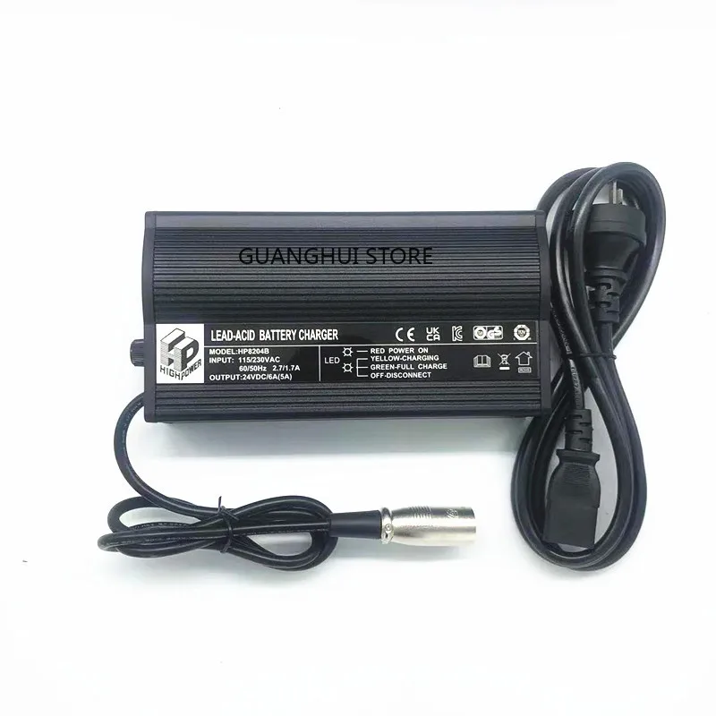 

24V 5A lead acid AGM GEL battery Charger with CE UL ROHS KC certification for mobility scooters or power wheelchairs HP8204B