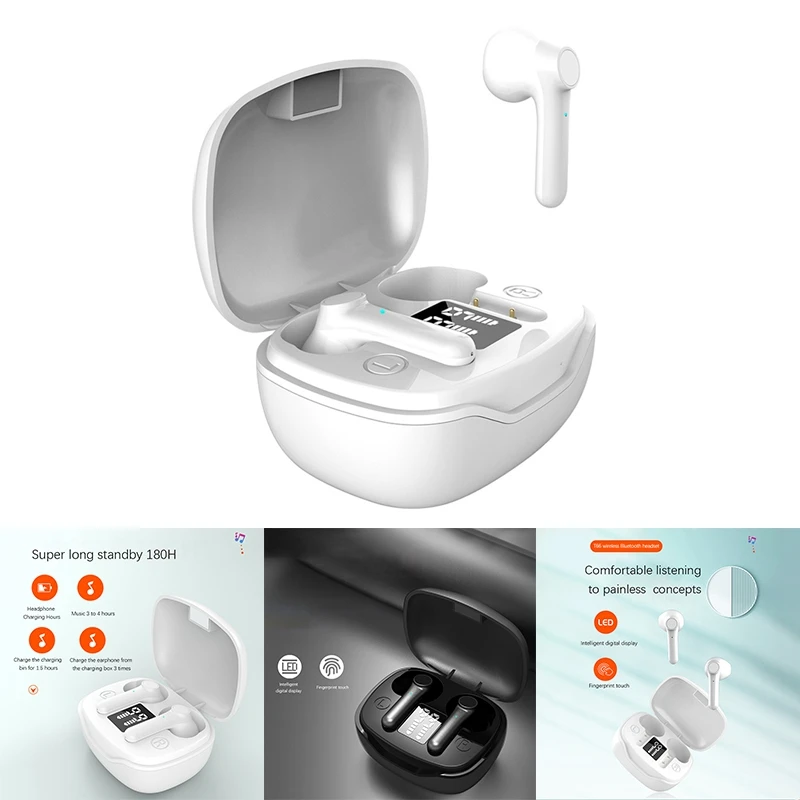 

HTHL-H35T Bluetooth Headset Smart Noise Reduction HD Call TWS 5.1 Wireless Headset Waterproof Contact Bluetooth Earbuds