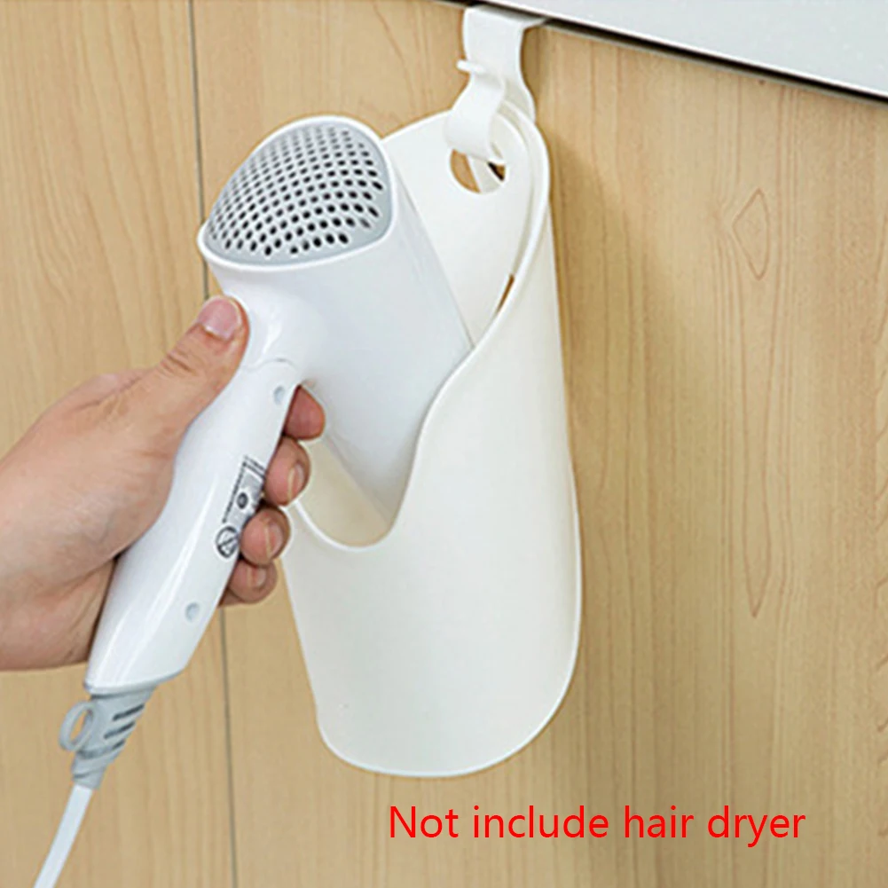 

Компактная настенная пластиковая подставка без сверления, органайзер для хранения в ванной комнате, держатель для фена