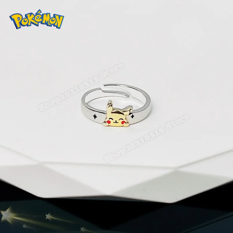 

Pokemon Pikachu Creative Hypoallergenic Ladies Open Ring Girl Cartoon Kawaii Sweet Adjustable Lover Jewelry Birthday Gift